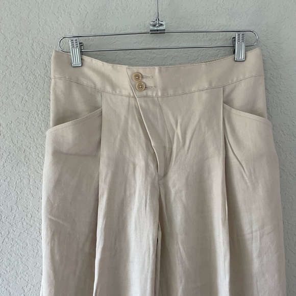 CAbi Wide Leg Traipse Trousers 6266R Size 4 in Biscotti Linen Blend - Picture 8 of 11